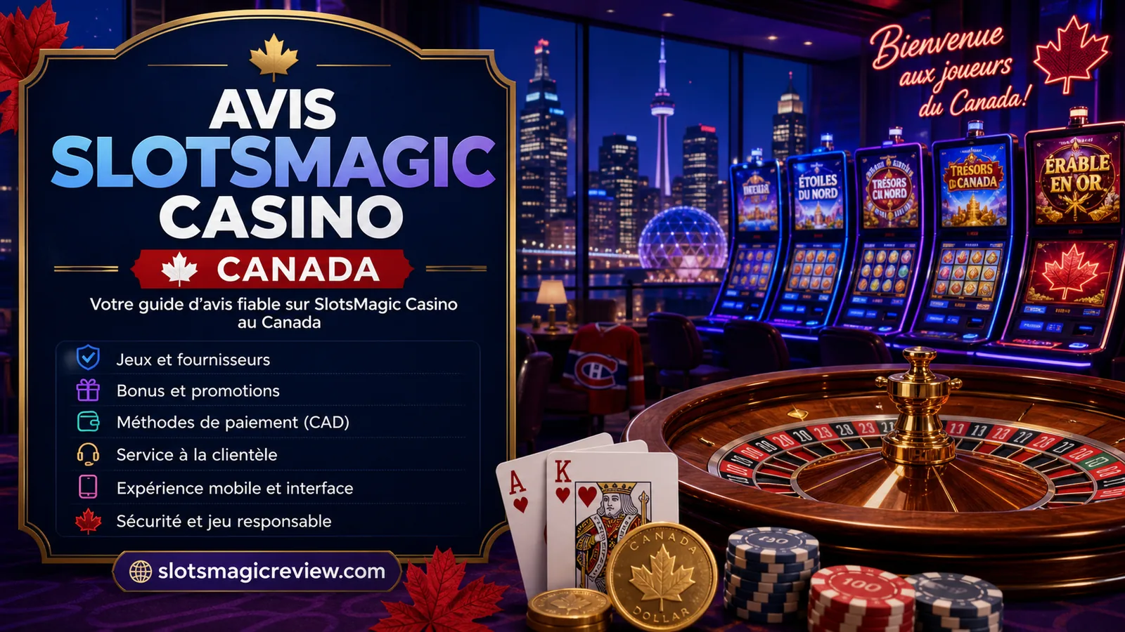 Avis sur SlotsMagic Casino au Canada content banner